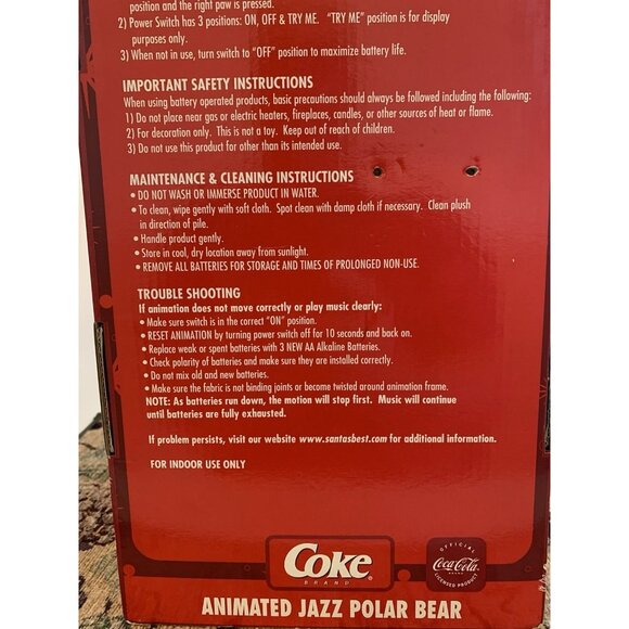 Coca-Cola Musical Polar Bear Jazz Band Bass Player Christmas Decor Music - Picture 16 of 16